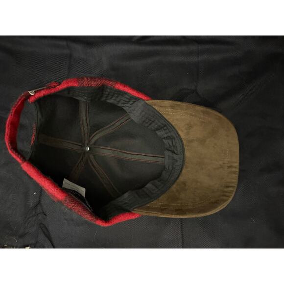 Moon Wool Cap Red Black Buffalo Plaid Country Outdoorsy Quality British Cloth - Picture 7 of 9